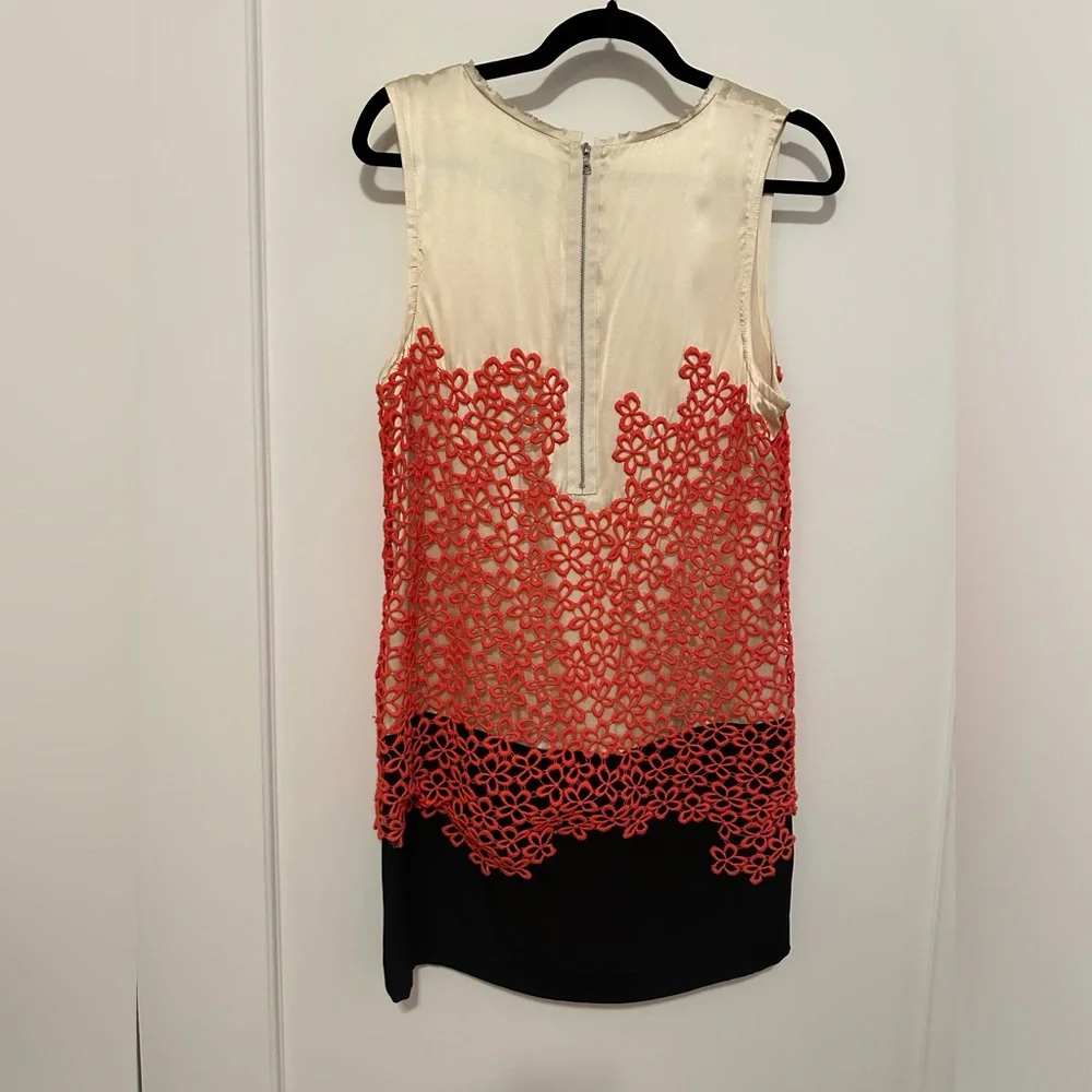 3.1 Phillip Lim cream & black silk mini dress with orange floral embroidery - 8 - Picture 7 of 12